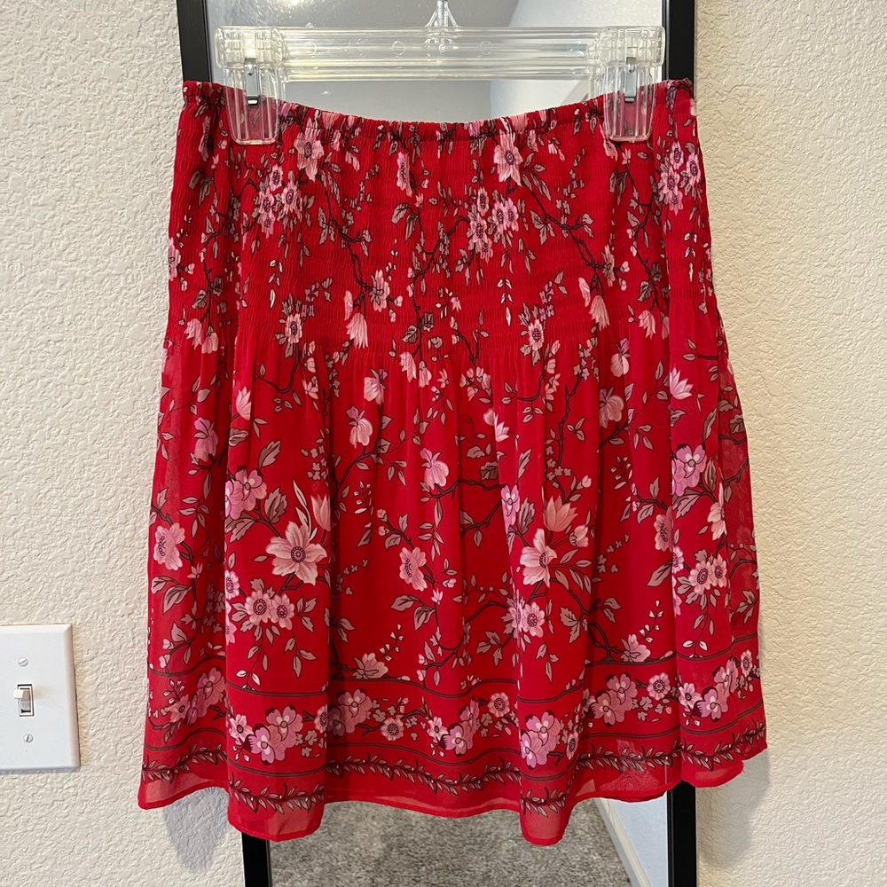 Max Studio Floral Red Skirt